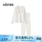 ubras【虞书欣同款】兔绒绒开襟家居服套装厚款女加绒睡衣冬季女 【长袖长裤套装】纯白色 L