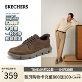 斯凯奇（Skechers）男士商务鞋夏季闪穿一脚蹬德比鞋通勤休闲鞋