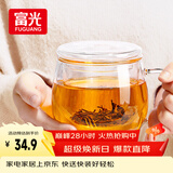 富光花茶杯 男女士茶水分离杯子 双层办公泡茶玻璃杯带把高硼硅水杯