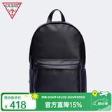GUESS时尚百搭双肩包大容量包包轻便书包通勤背包出差电脑包男女同款 潮酷黑