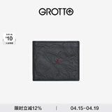 个乐经典羊皮短款钱包手工真皮多卡位卡夹卡包情侣生日礼物 经典黑（木马）