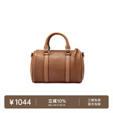 裘真枕头包女复古小众单肩手提斜挎女包植鞣头层牛皮包迷你号 大象灰-迷你号