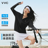 VVC防晒衣服女冰丝凉感透气防紫外线披肩城市轻户外短外套 时尚黑2.0