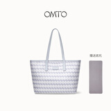 OMTO黑松露托特包女大容量单肩包上班通勤手提包女上学出差购物袋大包 银河灰中号【可装14寸电脑】