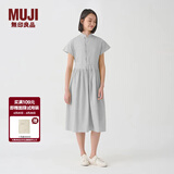MUJI MUJI IDEE 女式 平纹 无袖连衣裙 女装裙子夏季 GAD13C4S 蓝灰色 L (165/88A)