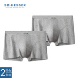 舒雅（Schiesser）男士50S舒美棉3A抗菌舒适透气平角内裤【2条装】E5/27059T 花灰 3A抗菌升级款 2条 XL