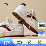 安踏元年丨女鞋板鞋夏季厚底增高休闲鞋小白鞋百搭增高厚底运动板鞋 【元年1】象牙白/绛红色-7 38
