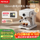 柏翠(petrus) 咖啡机意式浓缩家用小型半自动蒸汽打奶泡PE3833海盐小方 