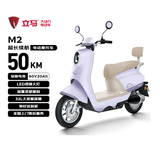 立马电动摩托车M2时尚版50公里长续航电动车1200W高速电摩铅酸电池60V20Ah外卖上班代步电瓶车紫色