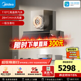 美的（Midea）【蒸汽洗AK7pro】抽吸排油烟机顶侧一体28大吸力烟机燃气灶具NH529聚能仓灶天然气【套装商品】