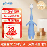 布朗博士幼儿训练牙刷 0-3岁软毛护龈款 清洁口腔防蛀牙启蒙（大象蓝）