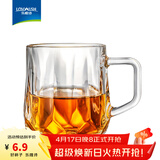 乐唯诗 玻璃杯家用牛奶杯果汁杯高颜值水杯简约茶杯饮料杯子 钻纹把杯【透明】250ml1只