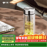 万象（WANXIANG）双层玻璃杯V49RL商务办公钛银色礼盒装带滤网泡茶杯情侣便携水杯