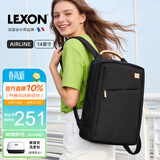 乐上（LEXON）时尚轻便双肩包女14英寸商务笔记本电脑包简约书包旅行包梦幻黑