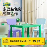宜家（IKEA）MAMMUT玛莫特儿童桌学习绘画小桌子学生家用幼儿园餐桌 羊肚菌造型/红色白色凳子套