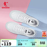 乔丹男鞋板鞋春夏季透气小白鞋女鞋空军一号厚底增高情侣休闲运动鞋 女-白色【店长推荐】 37