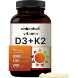 NATUREBELL维生素D3+K2胶囊椰子油骨骼健康补钙质240粒10000IU/50 香港免税邮 240粒*1瓶