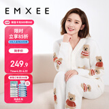 嫚熙（EMXEE）唐艺昕同款孕妇睡衣秋冬产后加厚月子服半边绒哺乳孕期家居服
