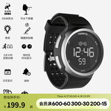 迪卡侬户外运动学生手表男W900数字电子表女多功能跑步游泳防水智能 亮黑色