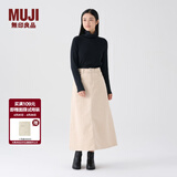 MUJI女式 木棉混 灯芯绒 A字裙 中长款半身裙子女款 美拉德 BE11CC3A 象牙色 L 165/70A