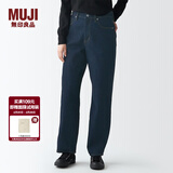 MUJI MUJI 女式 弹力 牛仔 宽版裤 BEA31A1A 裤子 长裤 休闲裤 深藏青色 24inch