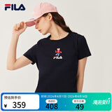 斐乐（FILA） 女装官方女士短袖T恤夏季休闲运动内搭t恤百搭短T上衣 传奇蓝-F51W328152FNV L （170/88A/L）