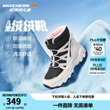 Skechers斯凯奇儿童绒绒靴雪地靴保暖男童棉鞋防寒加绒高帮女童靴660092L 女童/白色/黑色/粉红色/WBPK 35