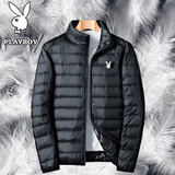 花花公子（PLAYBOY） 轻薄羽绒服男短款冬季外套男士新款超轻休闲中青年白鸭 16050黑色(立领) XL (140斤-160斤)