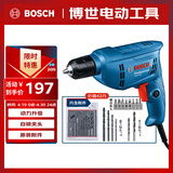 博世（BOSCH）电钻手电钻400瓦功率马达自锁夹头15件附件套装GBM 400 KLE