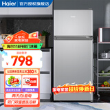 海尔（Haier）冰箱小型二门办公室迷你小冰箱节能直冷家用租房家电冷藏冷冻超薄双开门省电小型冰箱 118升、360°立体制冷、低温补偿