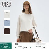 Teenie Weenie小熊女装卫衣冬装宽松日常休闲基础圆领长袖内搭上衣 象牙白 S