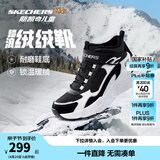Skechers斯凯奇儿童秋冬休闲男女童二棉鞋轻质加绒保暖靴405222L/302583L 女童/黑色/白色/BKW 37