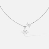 APM Monaco baby双流星六芒星银项链情侣颈链送女友 银白色 均码
