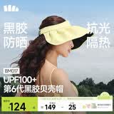 蕉下（beneunder）遮阳帽子女黑胶贝壳防晒帽男太阳帽便携空顶帽大帽檐全脸遮阳 黄