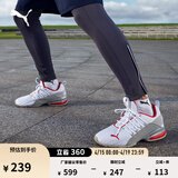 彪马（PUMA）防滑轻便通勤跑步慢跑鞋男新款透气运动鞋AXELION 193148 白-水泥灰-鲜红色-02 42