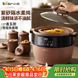 小熊（Bear）电炖锅 电炖盅 隔水炖锅 煲汤锅炖汤锅 电砂锅 紫砂锅 煮粥锅5-6个人大容量可预约定时B45Z1 6.5L