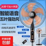 容声电风扇家用落地扇可摇头电扇大风力制冷卧室办公室宿舍大风量风扇可伸缩家用扇 20英寸【五叶铝叶/智能语音/24H定时】黑色
