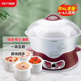 天际（TONZE）电炖锅 电炖盅 隔水炖锅 煲汤锅炖汤锅 熬粥养生锅 煮粥锅 蒸炖一体 白瓷5胆 DGD40-40DWG 4L