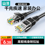山泽(SAMZHE)超五类网线 CAT5e类高速千兆网线 2米 工程/宽带电脑家用连接跳线 成品网线 黑色 SH-1020