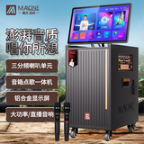 曼龙（MALONE）【官方正品】曼龙音响新款移动点歌视频音箱KTV一体点歌大功率户外唱歌跳舞音箱户外直播声卡 KT-515+原装2个话筒+礼品