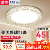 ARROW牌照明 吸顶灯led卧室灯客厅灯厨房阳台灯中山灯具 鸟巢-36W三色40cm适12平内
