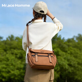 Mr.ace Homme时尚骑行单肩包轻便帆布包户外旅游防水斜挎包女上班通勤手提包男