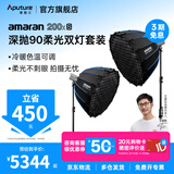 爱图仕（Aputure）艾蒙拉 200x S 200d S系列直播  补光灯 摄影  美颜 视频绿幕影棚200w人像室内外深抛柔光箱 200x S 90深抛柔光罩双灯套装