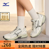 美津浓（MIZUNO）【SPEED】运动跑步鞋男女星速鞋复古老爹鞋透气缓震跑鞋 07/棉白/暗灰裙 37 (235mm)