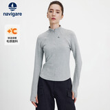 Navigare小帆船女士半开领长袖T恤亲肤修身保暖打底皮肤衣2335045501