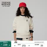 Teenie Weenie小熊秋季简约圆领套头卫衣学院风短款上衣休闲时尚女 乳白色 M (165)