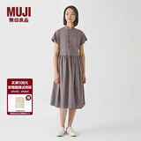 MUJI MUJI IDEE 女式 平纹 无袖连衣裙 女装裙子夏季 GAD13C4S 灰色 L (165/88A)