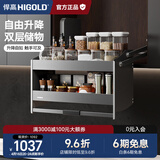 悍高（HIGOLD）升降橱柜拉篮碗篮调味篮双层厨房铝合金吊柜整体拉篮双向阻尼 750柜 2层 -希勒升降拉篮