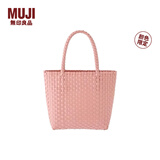 MUJI 手编包 环保材料 手提包菜篮子编织包 包包 度假沙滩包 【限定色】粉红色/MINI NONE