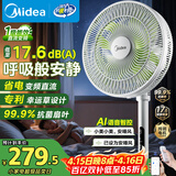 美的（Midea）【幸运草安睡1S】一级能效直流变频声控电风扇家用遥控卧室静音落地扇台式桌面抗菌大风力转页扇